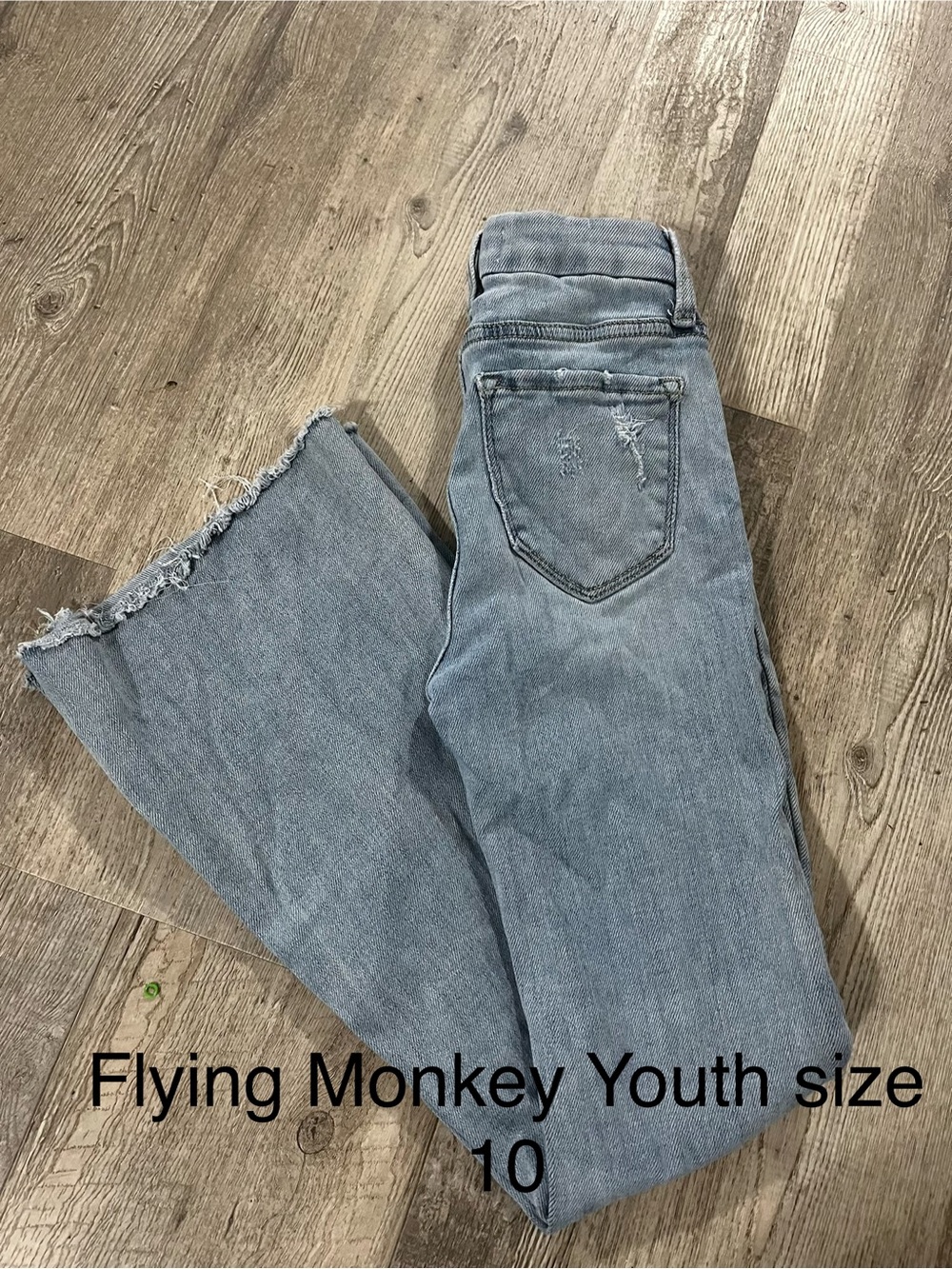 Flying Monkey Light Blue Distressed Wide Leg Jeans